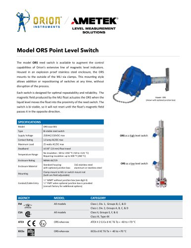 Model ORS Point Level Switch