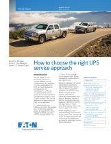 How to choose the right UPS service approach - 1