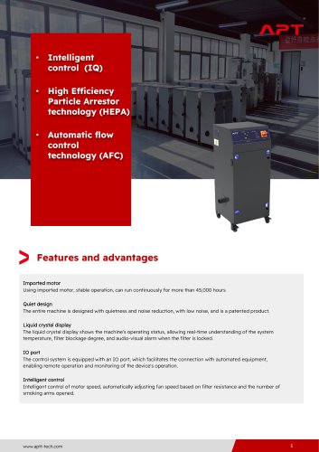 fume extractor for &bull; Laser marking &bull; Laser cleaning &bull; Laser etching &bull; Laser micro-processing &bull; Traceability & date coding