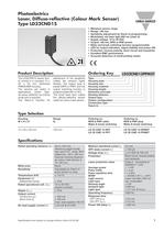 Photoelectrics Laser, Diffuse-reflective (Colour Mark Sensor) Type LD32CND15-1