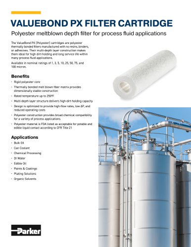 ValueBond-PX-Polyester-Melt-Blown-Filter-Data-Sheet