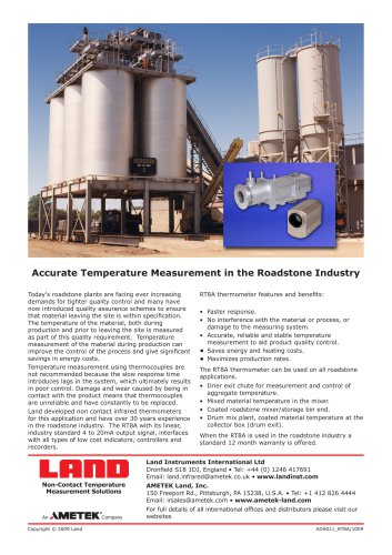 RT8A - Accurate Temperature Measurement in the Roadstone Industry