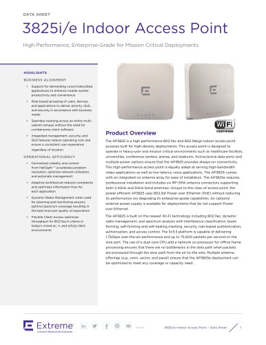 3825i/e Indoor Access Point