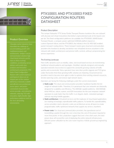 PTX10001 AND PTX10003 FIXED CONFIGURATION ROUTERS