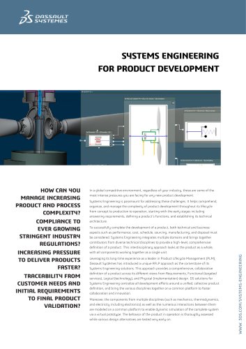 SYSTEMS ENGINEERING FOR PRODUCT DEVELOPMENT