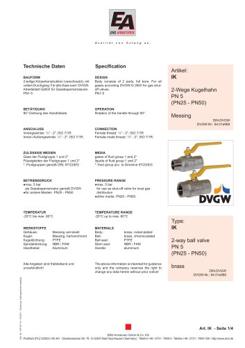 IK Series END Armaturen GmbH Co KG PDF Catalogs Technical 