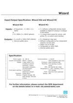 Wizard data sheet - 2