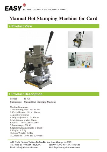 Manual Hot Stamping Machine for Card