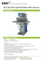 Six Color Ink Cup Pad Printer with Conveyor - 1