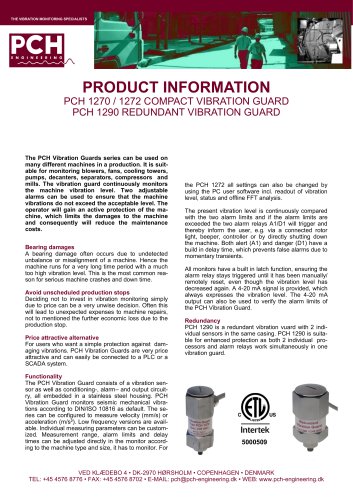 PCH 1270 / 1272 COMPACT VIBRATION GUARD PCH 1290 REDUNDANT VIBRATION GUARD 