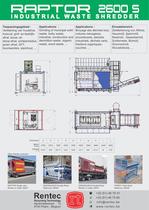 Raptor Stationary and mobile shredders with 1 rotor -2