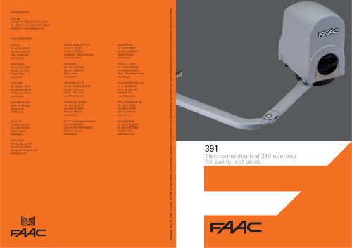 391 Electro-mechanical 24V operator for swing-leaf gates