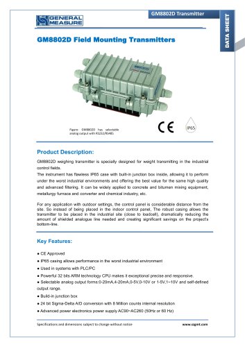 GM8802F-D Field mounting transmitter