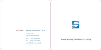 Magnetbau Schramme Image Brochure - Moving. Holding. Switching. Regulating. - 1