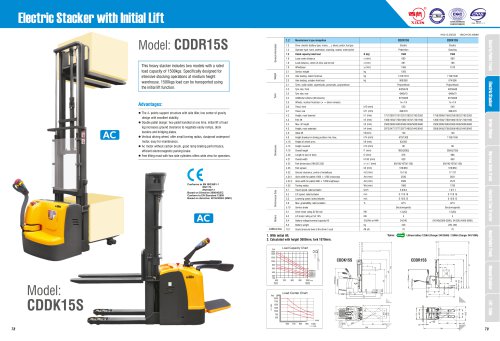 XILIN / Electric Stacker with Initial Lift / CDDK15S