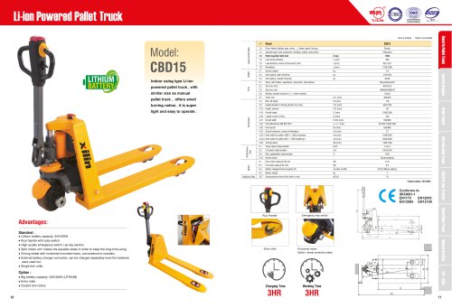 XILIN / Li-ion Powered Pallet Truck / CBD15