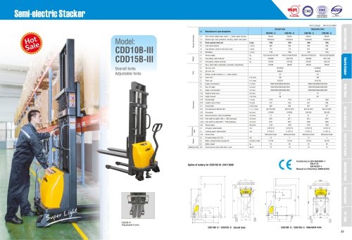 XILIN / Semi-electric Stacker / CDD10B-III CDD15B-III