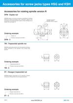 Accessories for HSG, KSH, HSGK and DSH-10