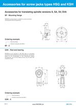 Accessories for HSG, KSH, HSGK and DSH-14