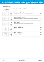 Accessories for HSG, KSH, HSGK and DSH-4
