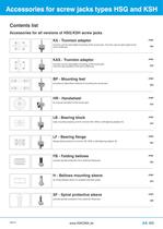 Accessories for HSG, KSH, HSGK and DSH-5
