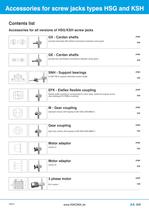 Accessories for HSG, KSH, HSGK and DSH-6