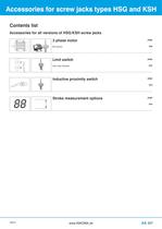 Accessories for HSG, KSH, HSGK and DSH-7