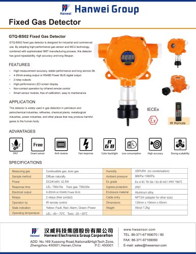 GTQ-BS02 Fixed Gas Detector