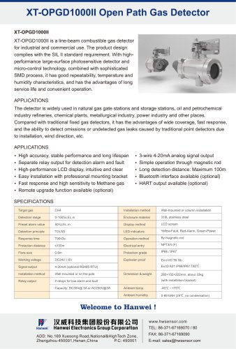 XT-OPGD1000II Open Path Laser Gas Detector