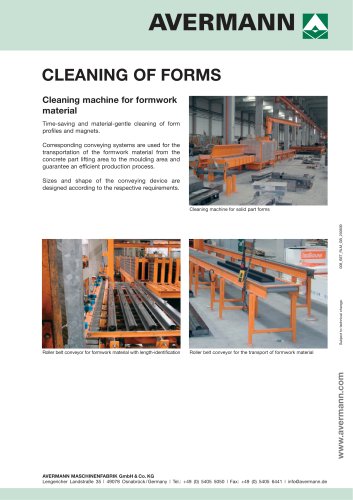 Cleaning of forms