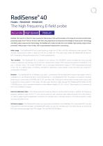 Data Sheet - RadiSense 40 - Electric field probe - 2