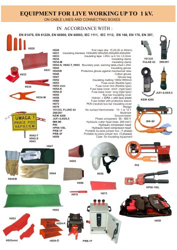 Equipment for live working up to 1 kV