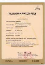 Flame proof certificate for SMP131 pressure transmitter - 1