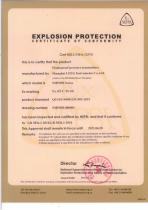 Flame proof certificate for SMP858 pressure transmitter - 1