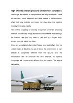 High altitude and low pressure environment chamber-1