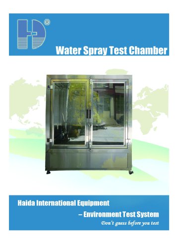 Water spray test chamber 2017