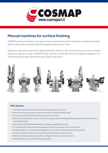 Machines for manual finishing