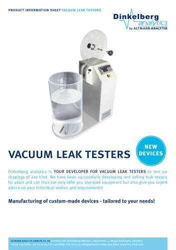 Vacuum Leak Testers by Dinkelberg analytics