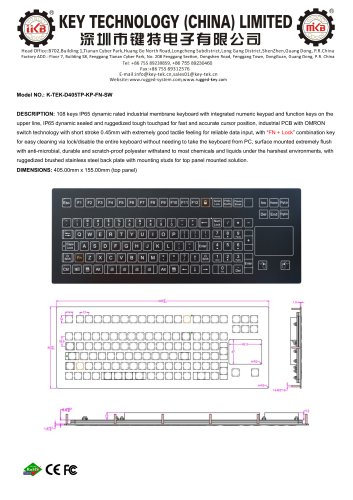 K-TEK-D405TP-KP-FN-SW