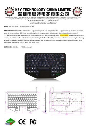 K-TEK-V275TP-FN-SC-BL-NV-EMC datasheet