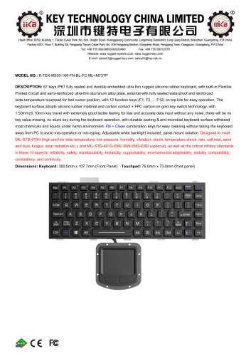 Rubber Keyboard K-TEK-M300-108-FN-BL-FC-ML+M73TP