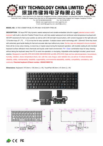 Scissors Switch Keyboard K-TEK-V356KP-FN-BL-FC-PR-ANA-151B-DWP+TP85+2K