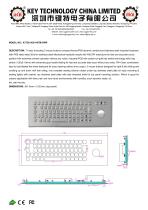 Stainless steel trackball keyboard K-TEK-A361-MTB-DWP data sheet-1