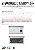 Wall-mount medical keyboard K-TEK-M400TP-KP-FN-BL-SDT-SS-1