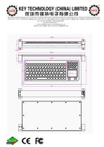 Wall-mount medical keyboard K-TEK-M400TP-KP-FN-BL-SDT-SS-2