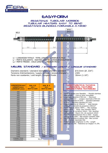 TUBULAR HEATERS EASY TO BEND - EASYFORM