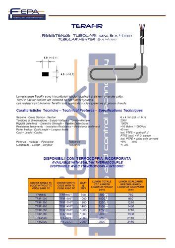 TUBULAR HEATERS FOR MANIFOLDS - TERAFIR