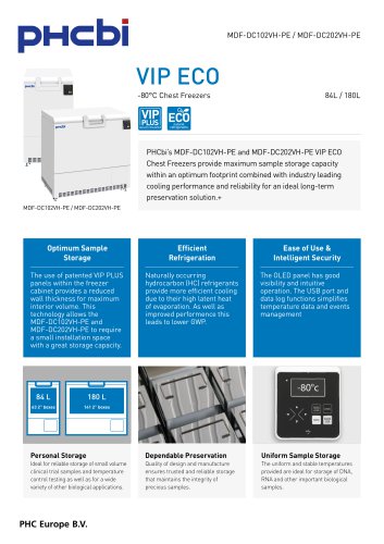 MDF-DC102VH-PE - VIP Chest Freezers (-86°C)