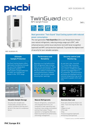 MDF-DU303VXH-PE - TwinGuard -86°C Upright Freezer
