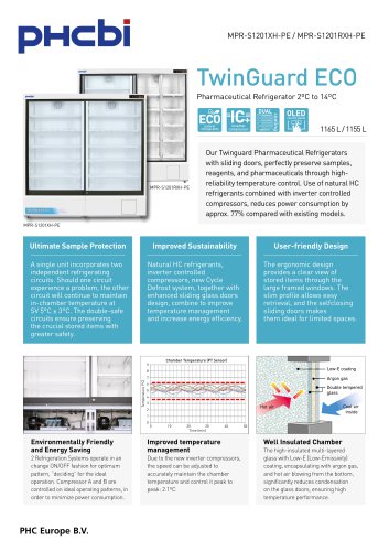 MPR-S1201(R)XH-PE - Sliding Door Pharmaceutical Refrigerators